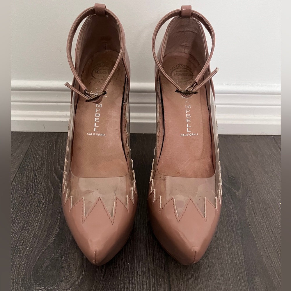 Nude platform wedges size 6 from Jeffrey Campbell.